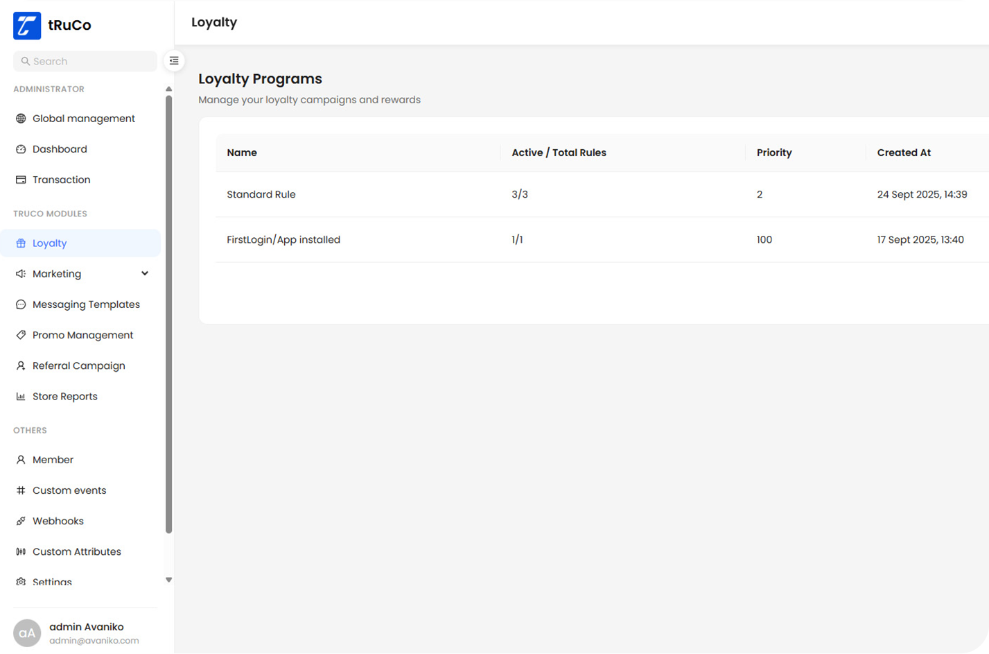 Loyalty Program Preview